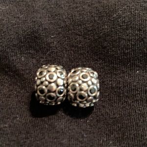 Pandora Clip Charms Silver with Pave Black Shine